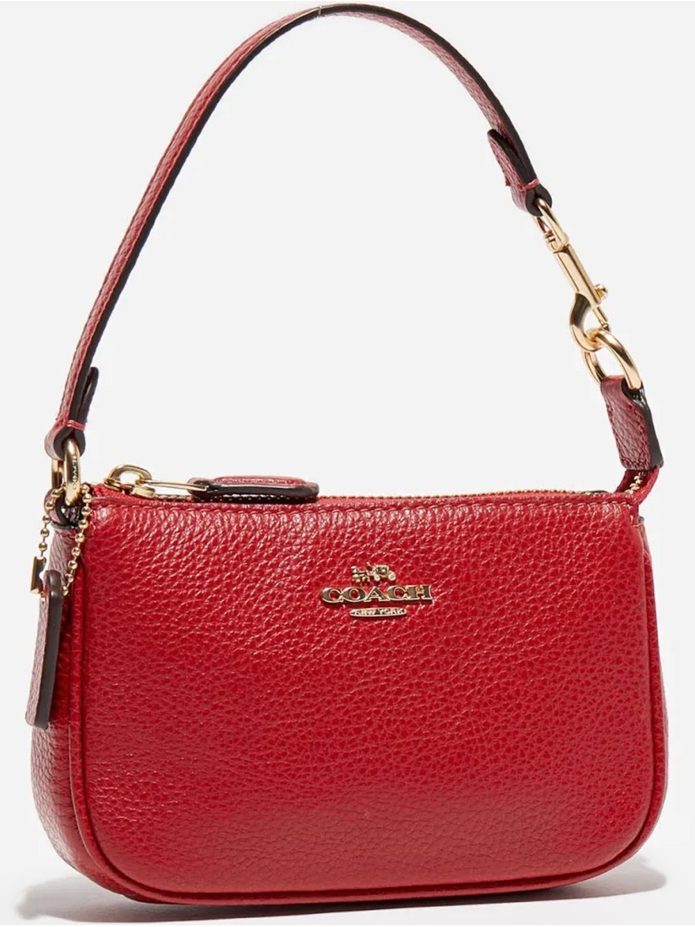 Coach Pebbled Leather Nolita 15 in Red with Gold Hardware